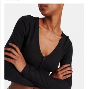 ALO Yoga Black Fitted Long Sleeve crop